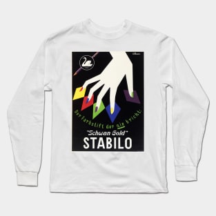 SCHWAN GOLD STABILO Colorful Pencils Stationery German Advertisement Art Deco Long Sleeve T-Shirt